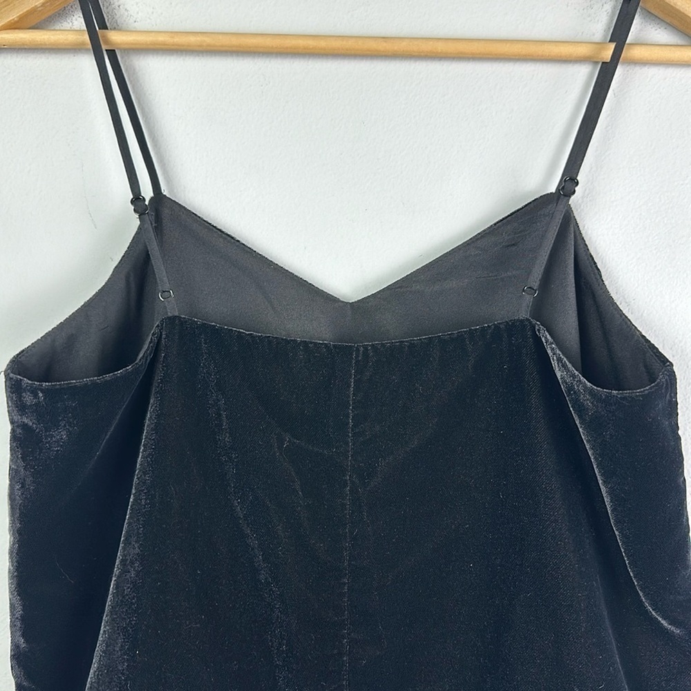 NEW J. Crew Black Velvet Peplum Cami Tank Top Size 2 Layer Lined Soft Dressy - Picture 11 of 16